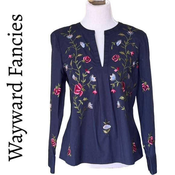 Wayward Fancies from eShakti Embroidered Women's Top Sz L /12 - Picture 1 of 7